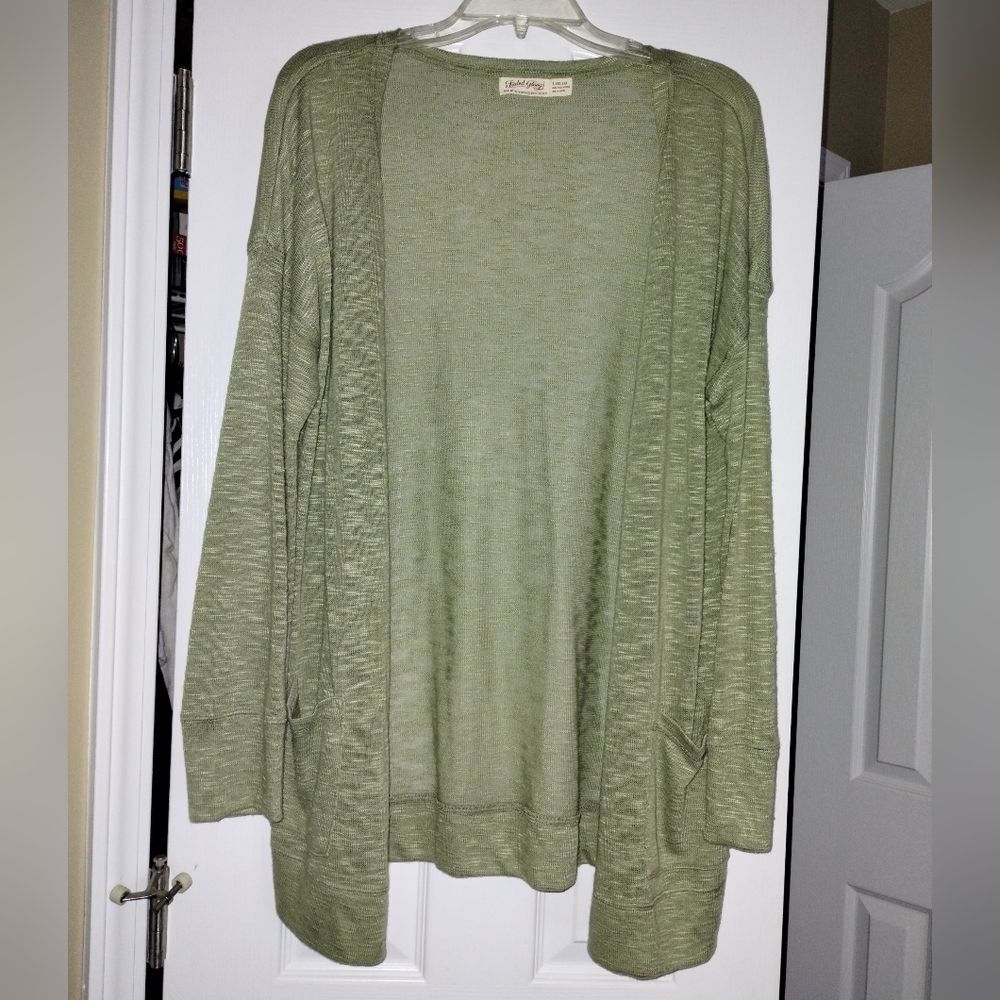 Faded Glory Olive Green Cardigan Size L